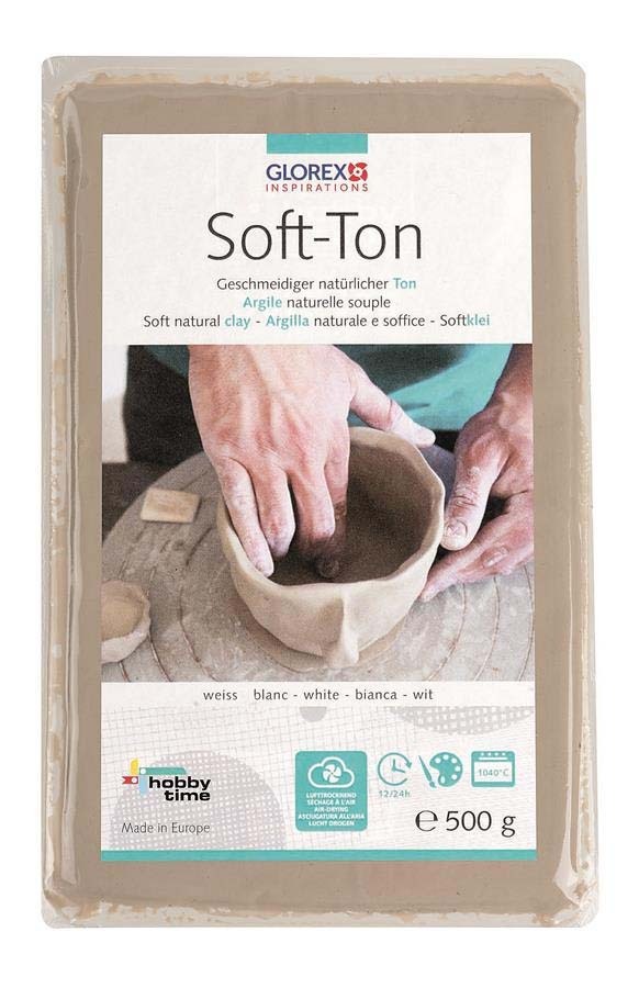 Soft-Ton weiss 500g lufthärtend / brennbar 1040°C