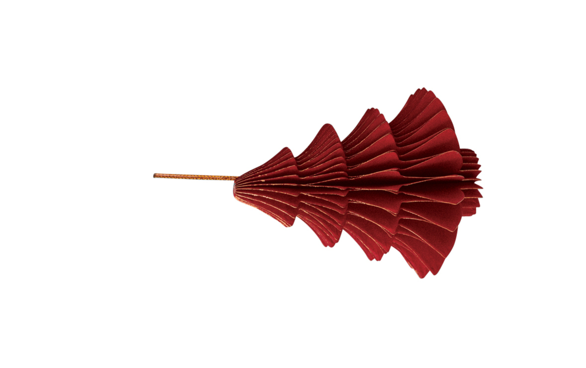 Wabenbaum mit Hänger rot 10cm 4St. Papier