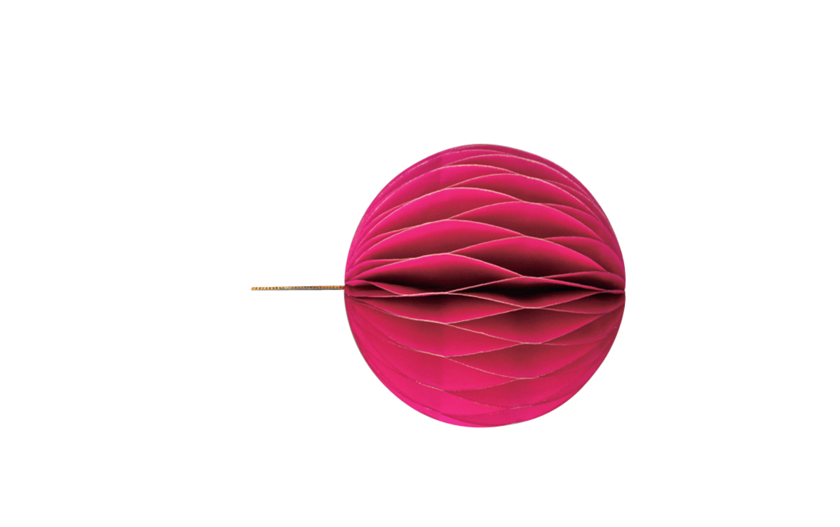 Wabenkugel mit Hänger pink 10cm 4St. Papier