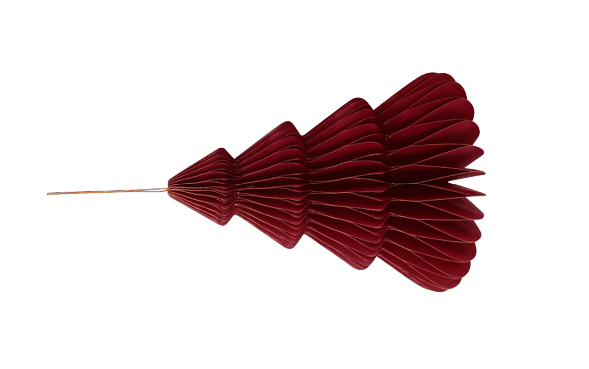 Wabenbaum mit Hänger bordeau 32cm 1St. Papier