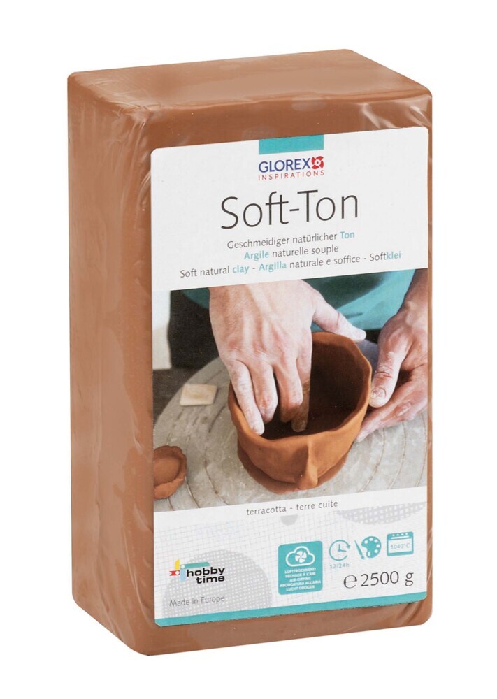 Soft-Ton terracotta 2500g lufthärtend / brennbar 1040°C