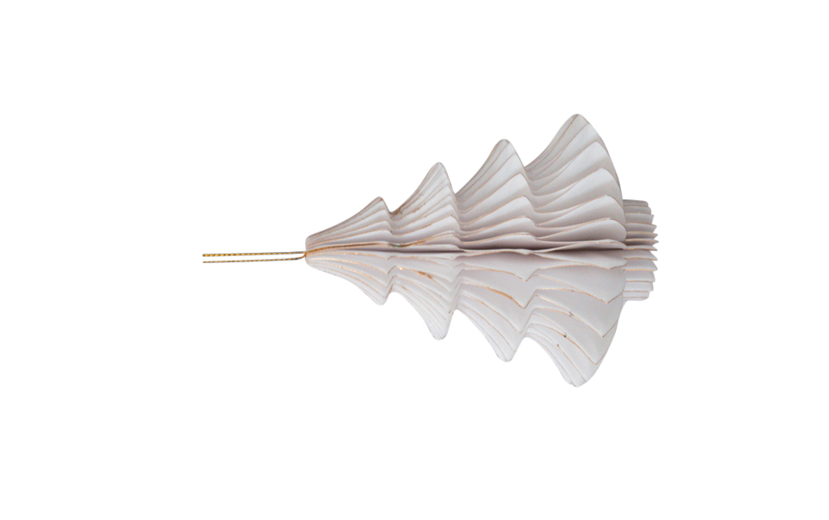 Wabenbaum mit Hänger weiss 10cm 4St. Papier