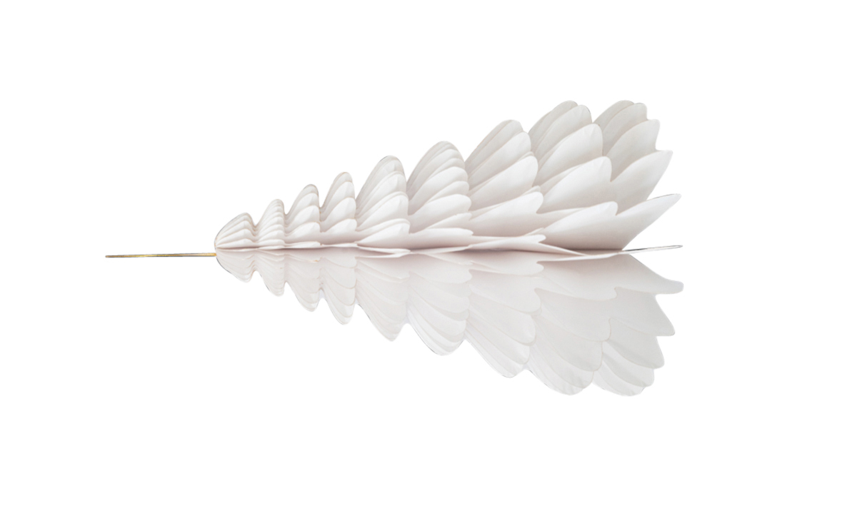 Wabenbaum mit Hänger weiss 20cm 1St. Papier