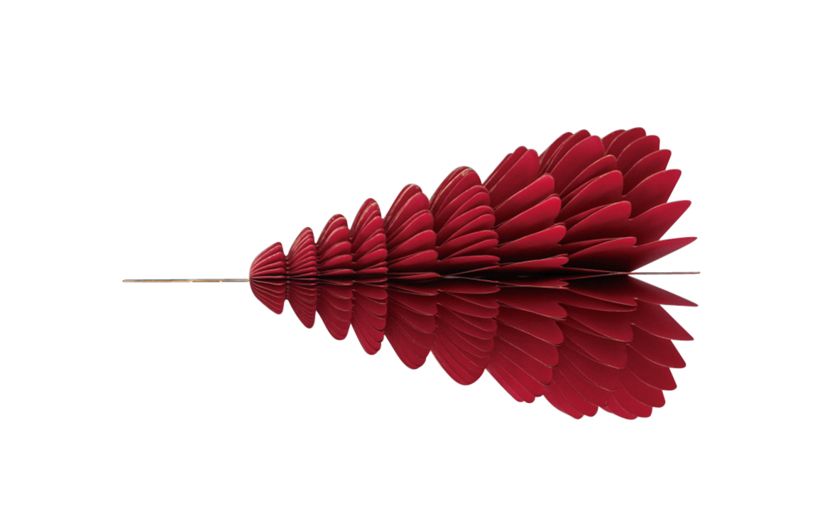 Wabenbaum mit Hänger rot 32cm 1St. Papier