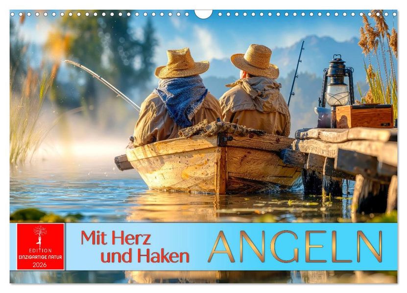 Angeln mit Herz und Haken (Wandkalender 2026 DIN A3 quer) CALVENDO Monatskalender
