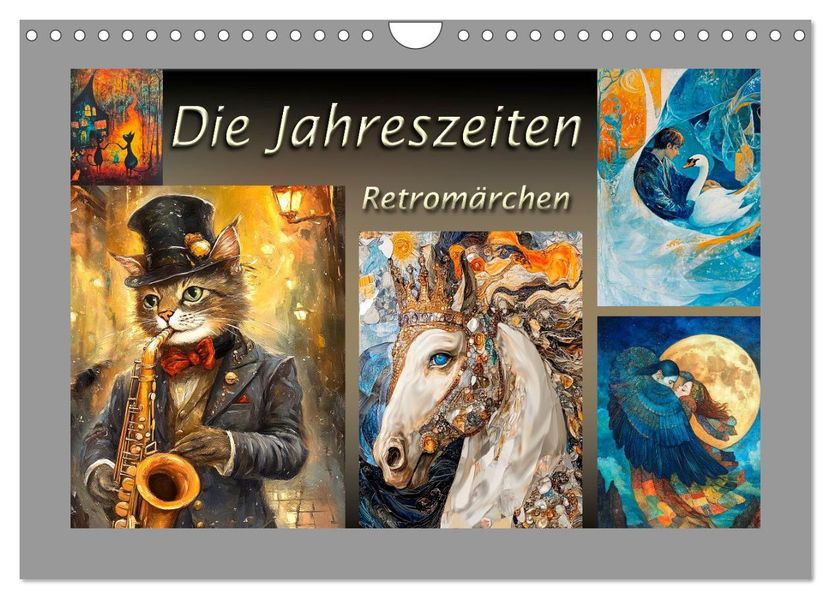Die Jahreszeiten. Retromärchen (Wandkalender 2026 DIN A4 quer) CALVENDO Monatskalender