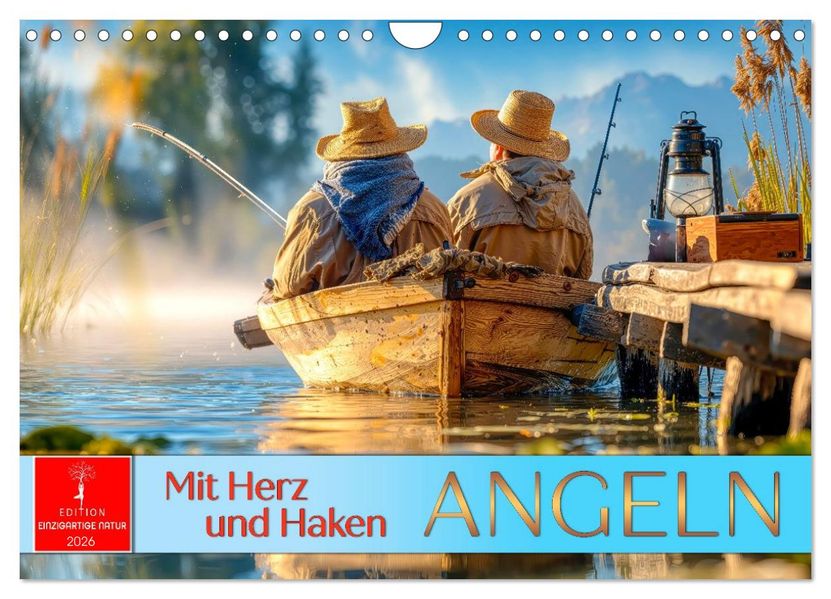 Angeln mit Herz und Haken (Wandkalender 2026 DIN A4 quer) CALVENDO Monatskalender