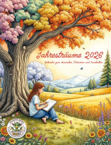 Jahresträume 2026 - Kalender zum Ausmalen Träumen und Innehalten