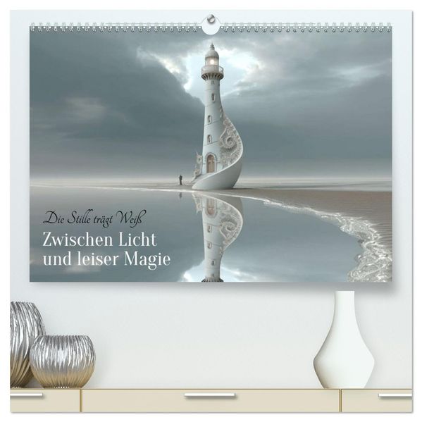 Die Stille trägt Weiß (hochwertiger Premium Wandkalender 2026 DIN A2 quer) Kunstdruck in Hochglanz