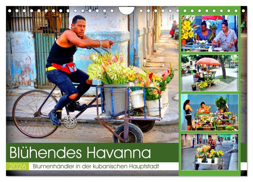 Blühendes Havanna - Blumenhändler in der kubanischen Hauptstadt (Wandkalender 2026 DIN A4 quer) CALVENDO Monatskalender