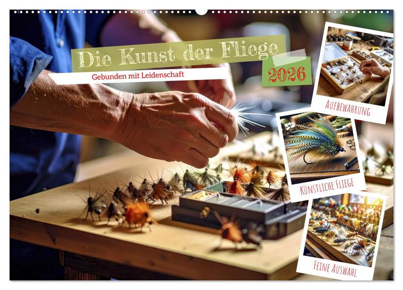 Die Kunst der Fliege (Wandkalender 2026 DIN A2 quer) CALVENDO Monatskalender
