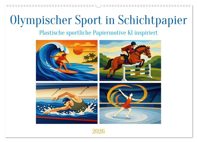 Olympischer Sport in Schichtpapier (Wandkalender 2026 DIN A2 quer) CALVENDO Monatskalender