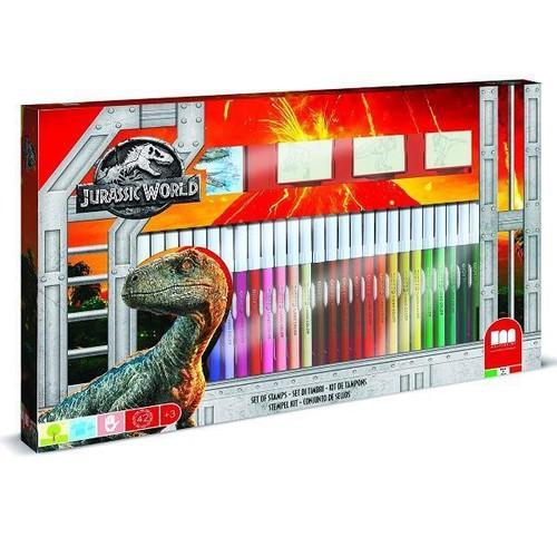 JURASSIC WORLD - Malset XL 41-tlg. inkl. Malbuch & Stempel
