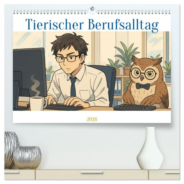 Tierischer Berufsalltag (hochwertiger Premium Wandkalender 2026 DIN A2 quer) Kunstdruck in Hochglanz