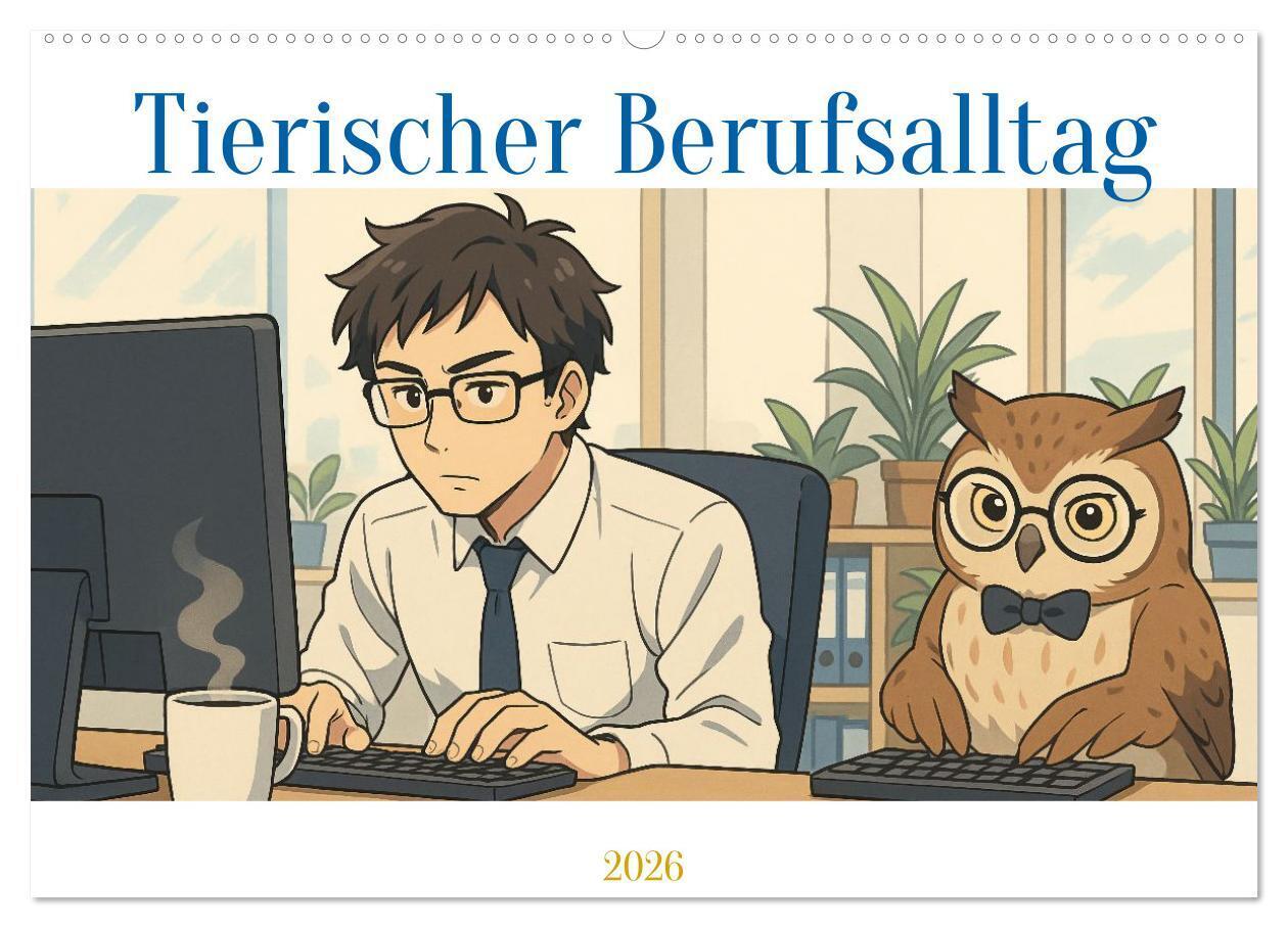 Tierischer Berufsalltag (Wandkalender 2026 DIN A2 quer) CALVENDO Monatskalender
