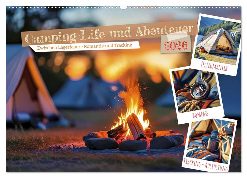 Camping-Life und Abenteuer (Wandkalender 2026 DIN A2 quer) CALVENDO Monatskalender