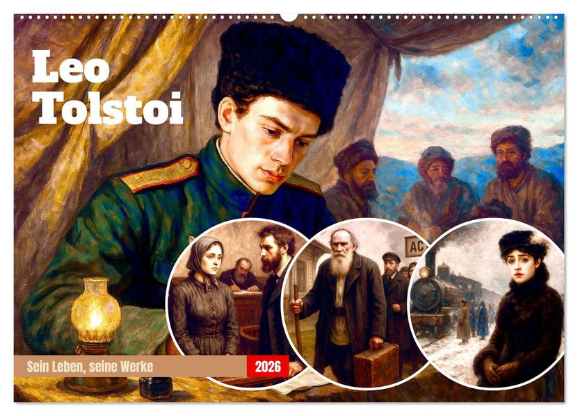 Leo Tolstoi (Wandkalender 2026 DIN A2 quer) CALVENDO Monatskalender