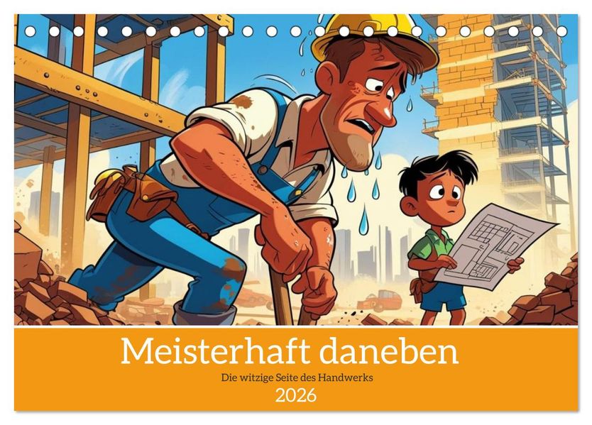 Meisterhaft daneben - Die witzige Seite des Handwerks (Tischkalender 2026 DIN A5 quer) CALVENDO Monatskalender