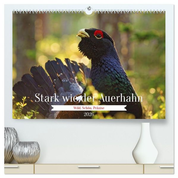 Stark wie der Auerhahn (hochwertiger Premium Wandkalender 2026 DIN A2 quer) Kunstdruck in Hochglanz