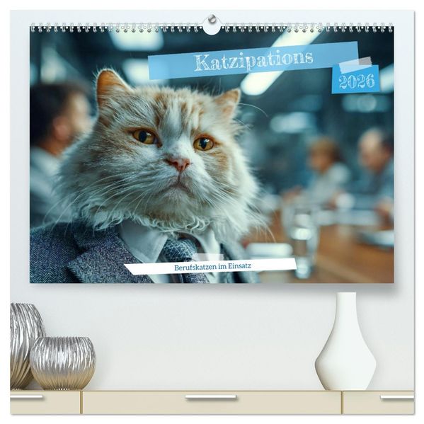 Katzipations - Berufskatzen im Einsatz (hochwertiger Premium Wandkalender 2026 DIN A2 quer) Kunstdruck in Hochglanz