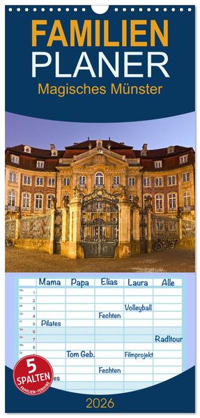 Familienplaner 2026 - Magisches Münster mit 5 Spalten (Wandkalender 21 x 45 cm) CALVENDO