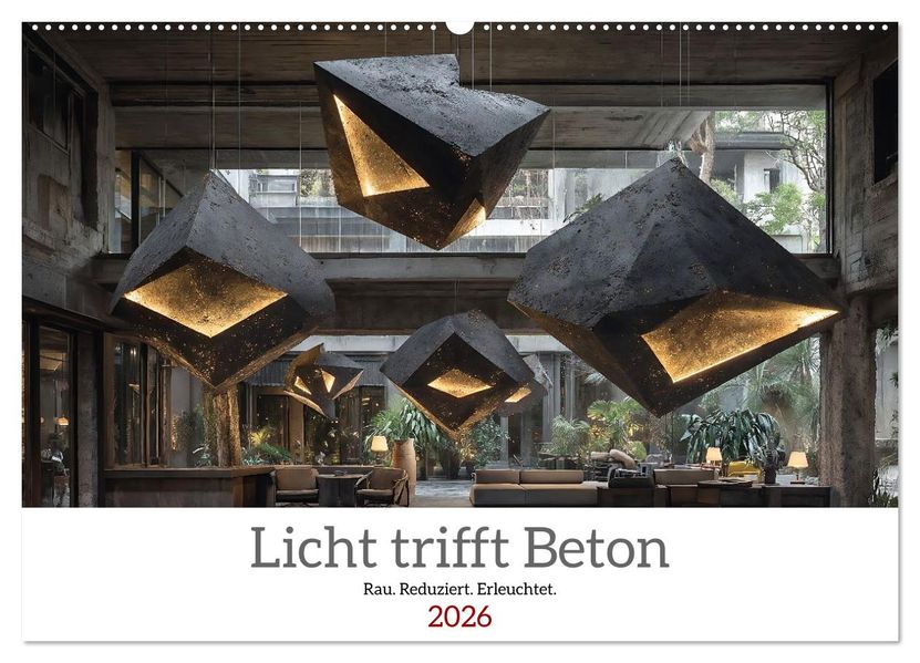 Licht trifft Beton (Wandkalender 2026 DIN A2 quer) CALVENDO Monatskalender
