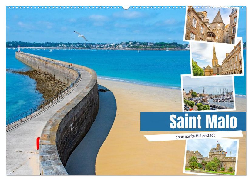 Saint Malo - charmante Hafenstadt (Wandkalender 2026 DIN A2 quer) CALVENDO Monatskalender
