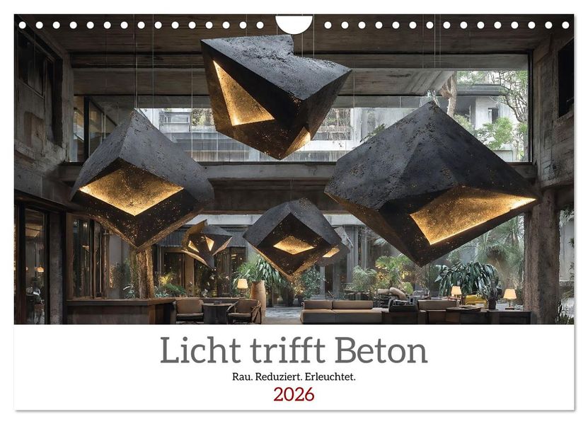 Licht trifft Beton (Wandkalender 2026 DIN A4 quer) CALVENDO Monatskalender