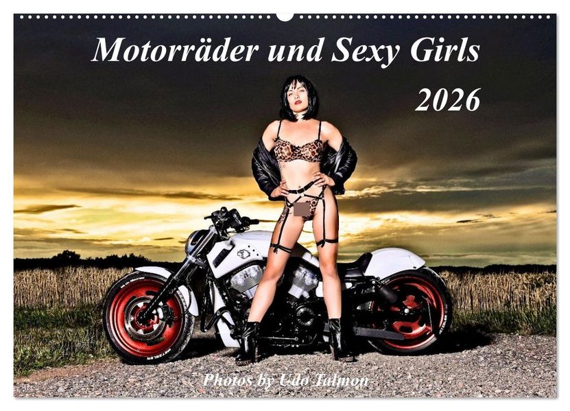 Motorräder und Sexy Girls (Wandkalender 2026 DIN A2 quer) CALVENDO Monatskalender
