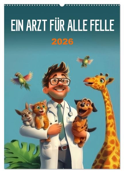Ein Arzt für alle Felle (Wandkalender 2026 DIN A2 hoch) CALVENDO Monatskalender