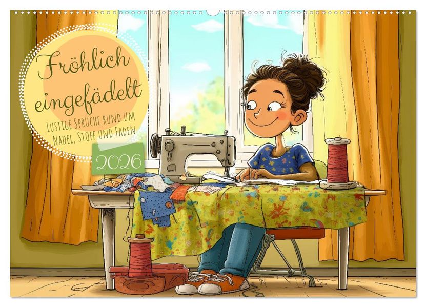 Fröhlich eingefädelt (Wandkalender 2026 DIN A2 quer) CALVENDO Monatskalender