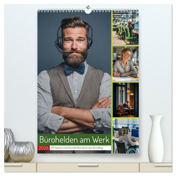 Bürohelden am Werk (hochwertiger Premium Wandkalender 2026 DIN A2 hoch) Kunstdruck in Hochglanz