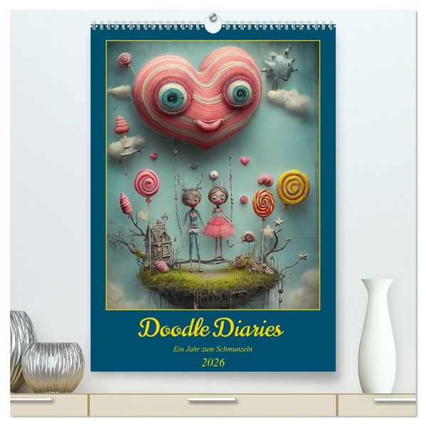 Doodle-Diaries - Ein Jahr zum Schmunzeln (hochwertiger Premium Wandkalender 2026 DIN A2 hoch) Kunstdruck in Hochglanz