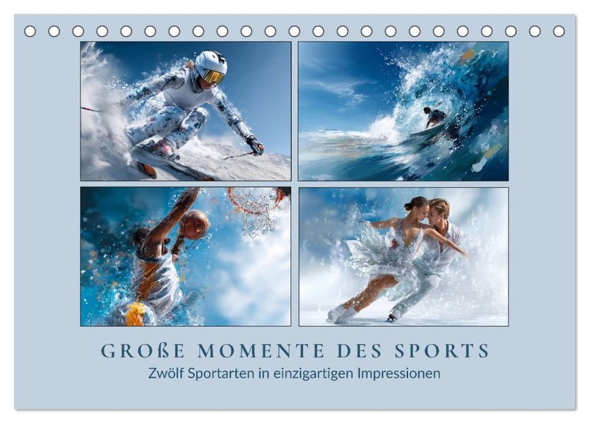 Große Momente des Sports (Tischkalender 2026 DIN A5 quer) CALVENDO Monatskalender