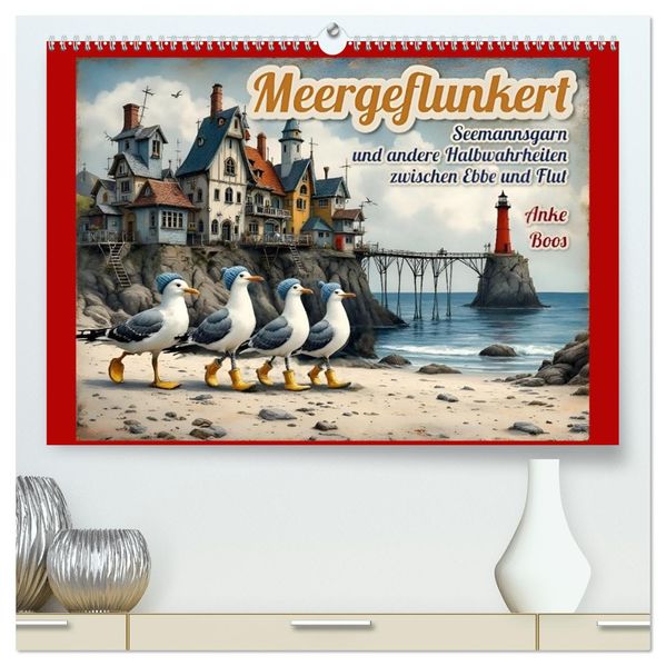 Meergeflunkert (hochwertiger Premium Wandkalender 2026 DIN A2 quer) Kunstdruck in Hochglanz