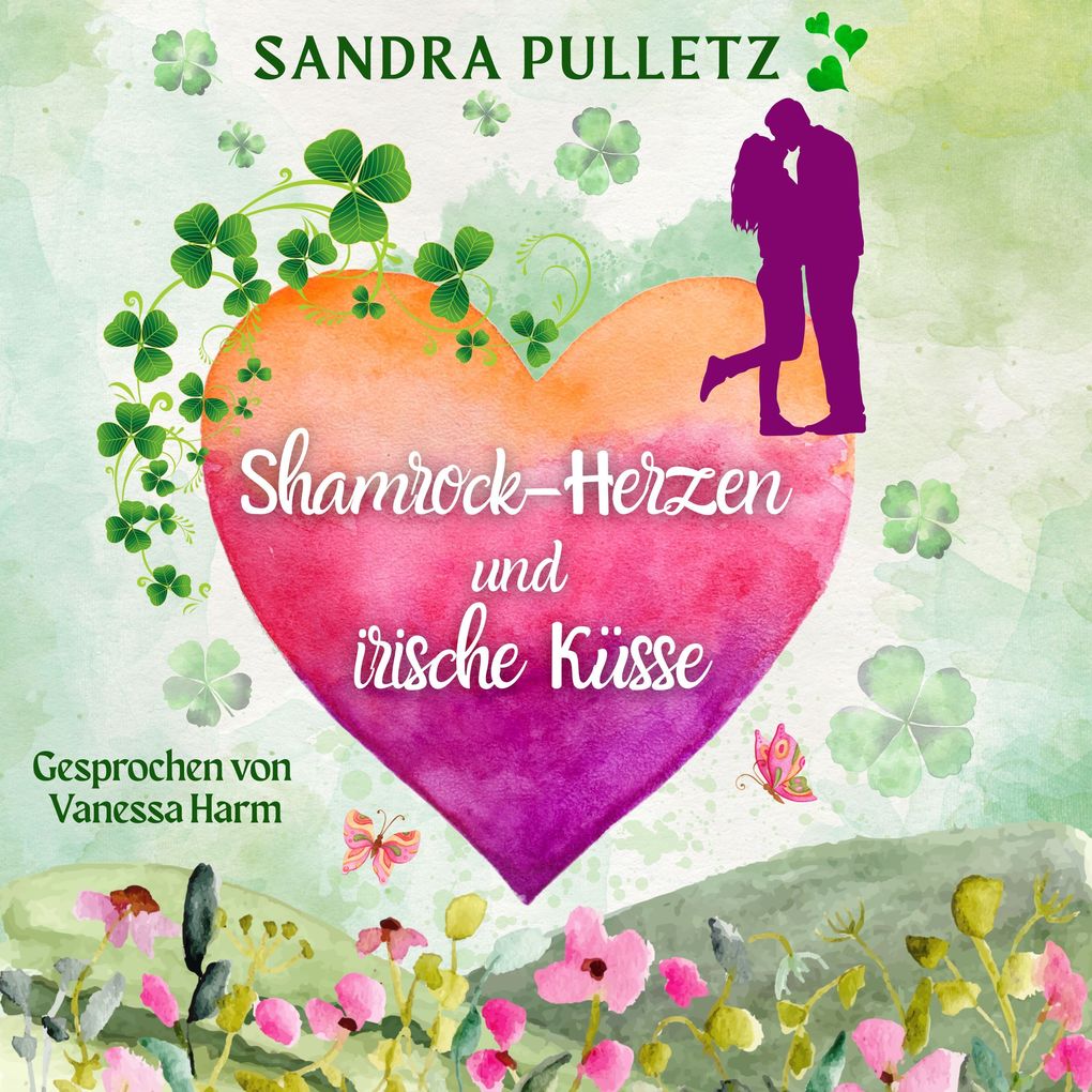Shamrock-Herzen und irische Küsse