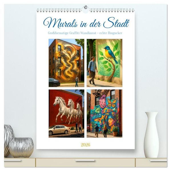 Murals in der Stadt (hochwertiger Premium Wandkalender 2026 DIN A2 hoch) Kunstdruck in Hochglanz