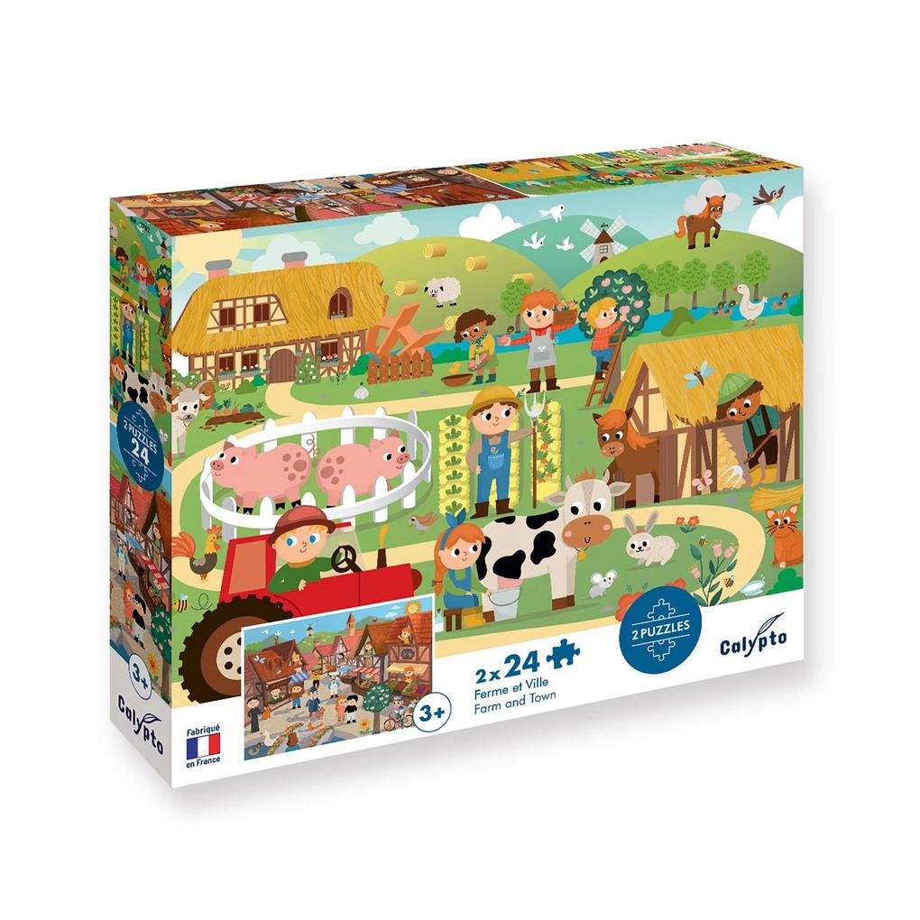 Bauernhof & Stadt 2x24 Teile Puzzle
