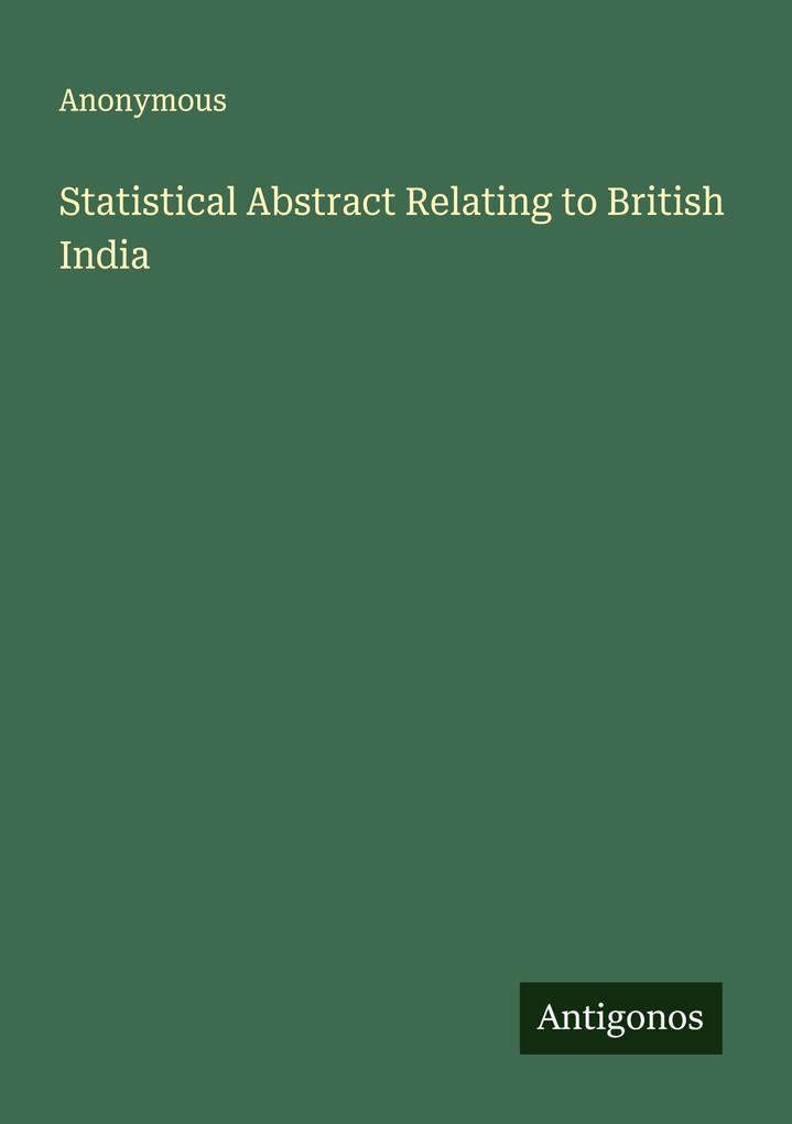 Statistical Abstract Relating to British India