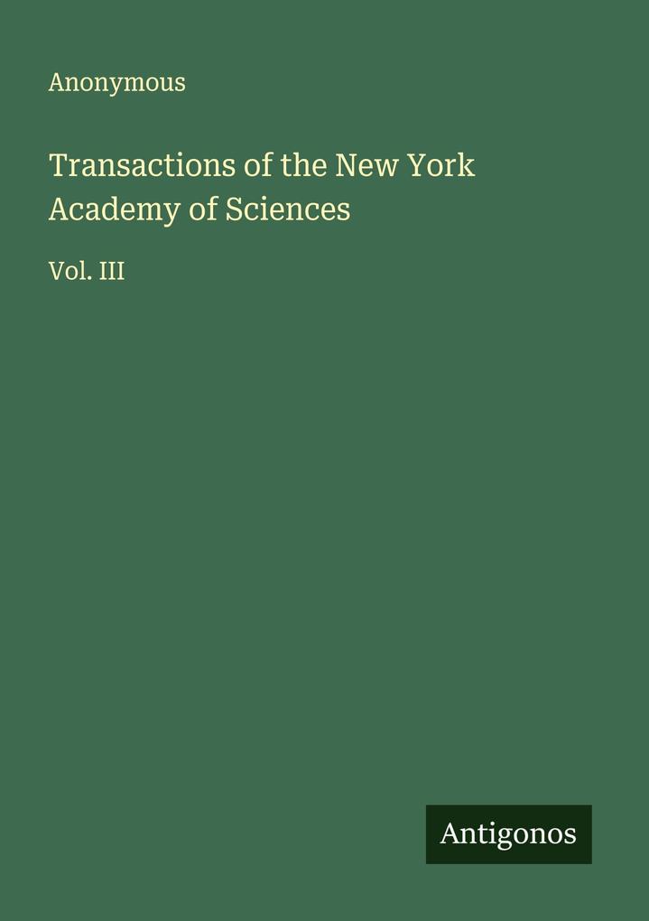 Transactions of the New York Academy of Sciences