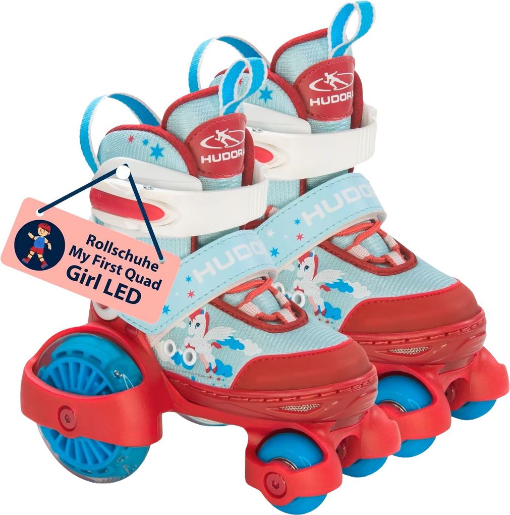 HUDORA Rollschuh My First Quad LED Girl Gr. 26-29
