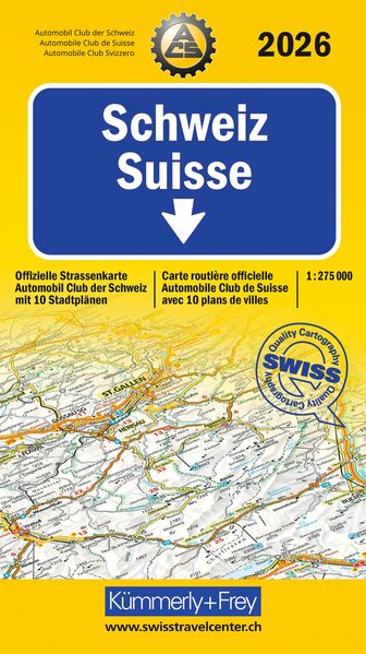 Kümmerly+Frey Strassenkarte ACS Schweiz 2026 1:275.000