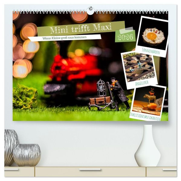 Mini trifft Maxi - Wenn Kleine groß rauskommen (hochwertiger Premium Wandkalender 2026 DIN A2 quer) Kunstdruck in Hochglanz