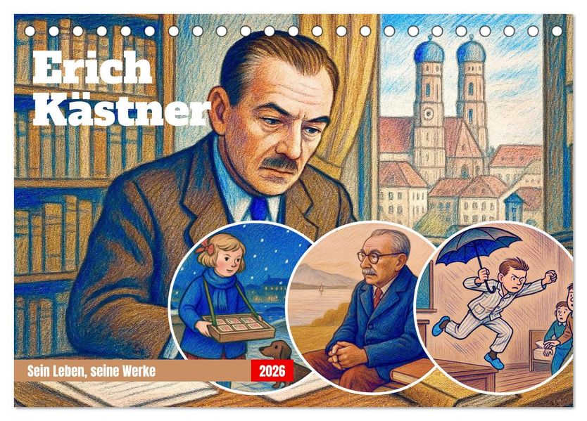 Erich Kästner (Tischkalender 2026 DIN A5 quer) CALVENDO Monatskalender