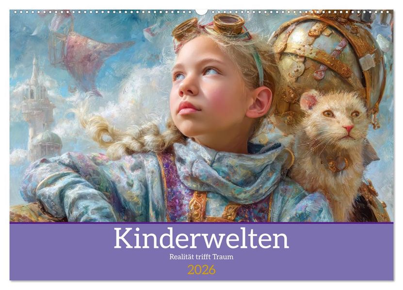 Kinderwelten - Realität trifft Traum (Wandkalender 2026 DIN A2 quer) CALVENDO Monatskalender