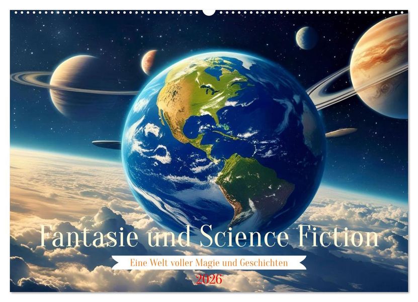 Fantasie und Science Fiction (Wandkalender 2026 DIN A2 quer) CALVENDO Monatskalender