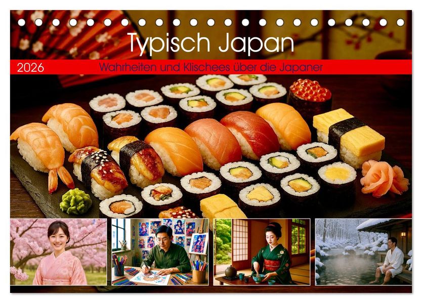 Typisch Japan. Wahrheiten und Klischees über die Japaner (Tischkalender 2026 DIN A5 quer) CALVENDO Monatskalender
