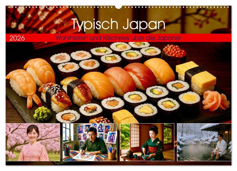 Typisch Japan. Wahrheiten und Klischees über die Japaner (Wandkalender 2026 DIN A2 quer) CALVENDO Monatskalender