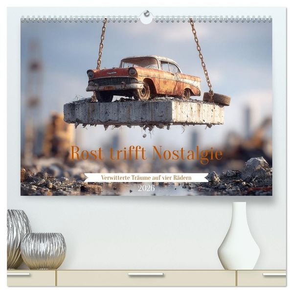 Rost trifft Nostalgie (hochwertiger Premium Wandkalender 2026 DIN A2 quer) Kunstdruck in Hochglanz