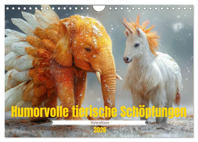 Humorvolle tierische Schöpfungen - Hybridtiere (Wandkalender 2026 DIN A4 quer) CALVENDO Monatskalender